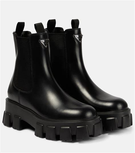 prada monolith leather platform chelsea boots|prada monolith boots nordstrom.